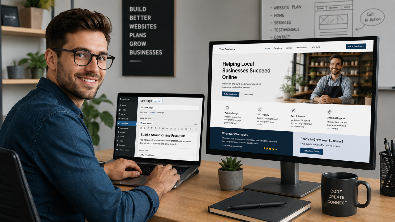 Hire a dedicated WordPress developer for a small business website